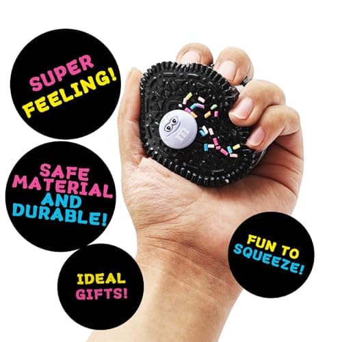 Taba Squishy Biscuits Squeeze Toys,Sensory Fidget Toy for Your Best Mellow and Chill,Party Favors,Perfect Desk Accessory for Adults (Black) thumbnail 4