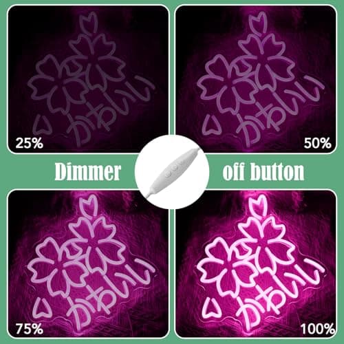 JLEWUINH Kawaii かわいいLed Neon Light Sign Japanese Cherry Blossoms Light Up Wall Decor Sign Girls' Room Decoration Birthday Party Christmas Neon Sakura Light (Pink) thumbnail 4