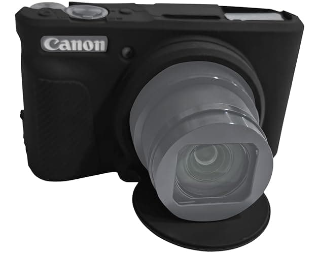 Silicone Camera Case + Screen Protector Compatible for Canon PowerShot SX740 / SX730 Digital Camera(for Accessories),HUIPUXIANG SX740 Camera Soft Case Cover Rubber Camera Sleeve with Removable Black thumbnail 3