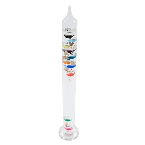 20.5inch Large Glass Galileo Thermometer with 10 Multi Colored Balls with Gold Tags from 60ºF to 96ºF Galileo Thermometer Gorgeous Gift for Family Friends Present Home Office Indoor and Outdoor Décor thumbnail 7