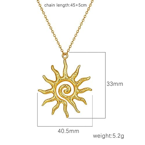 Gold sun necklace  thumbnail 4