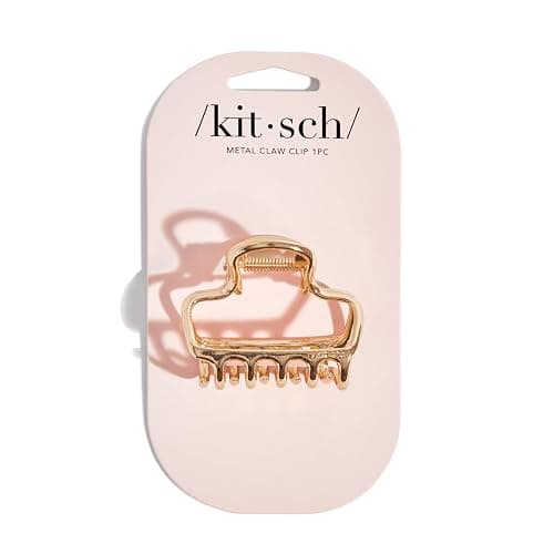 Kitsch Open Shape Metal Hair Clips for Women - Durable & Elegant Metal Claw Clips | Strong Hold for Updo and Half Up Styles | Ideal Gifts for Women - Gold, 1pc - Image 1