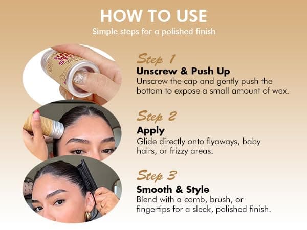 Hair Wax Stick -Hair Styling Products for Kids, Women Slick Back Hair Brush | Flyaway Control and Styling Pomade Hair Bun Maker Girl Hair Accessorie Hair Stick for Flyaways thumbnail 6