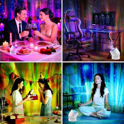 Northern Lights Projector Galaxy Projector,with Bluetooth Speaker and White Noise Star Projector, 4 Aurora Color Combinations Remote Ambient,Galaxy Light for Bedroom and Living Room Night Light thumbnail 7