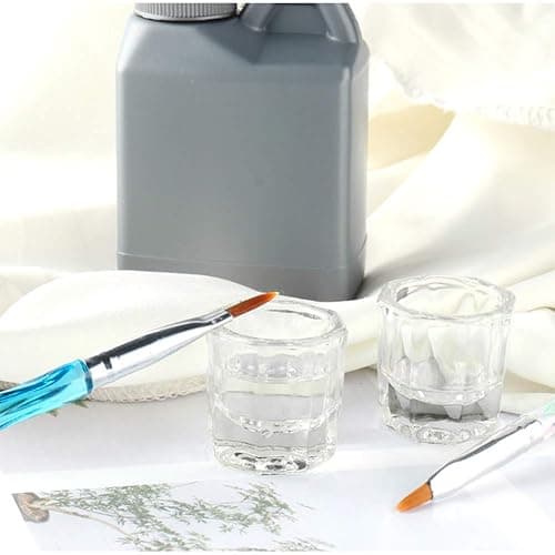 Bulex 2 Pack Dappen Dish Cups for Nail Art Acrylic Liquid - Clear Glass Nail Monomer Liquid Bowl Dampen Dish Acrylic Powder Holder, Acrylic Glass Jar for Nails thumbnail 4