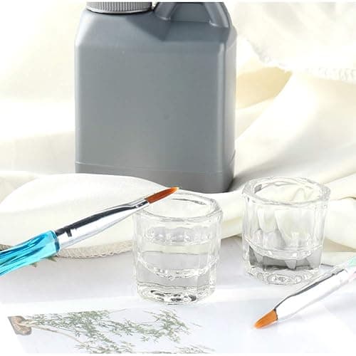 Bulex 2 Pack Dappen Dish Cups for Nail Art Acrylic Liquid - Clear Glass Nail Monomer Liquid Bowl Dampen Dish Acrylic Powder Holder, Acrylic Glass Jar for Nails thumbnail 5