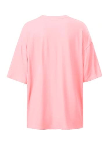 SOLY HUX Women's Graphic Tees Cute Print Short Sleeve Tee Preppy Clothes Casual Vintage Summer Oversized T Shirt Top - Large - Pink Bows thumbnail 3