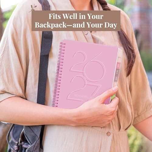 Rileys Academic Planner 2026-2027, Daily, Weekly & Monthly Planner, July 2026 - June 2027, Student Notes Pages, Twin-Wire Binding, Weekly Agenda for School & Work (8 x 6-Inches, Deco, Pink) thumbnail 9