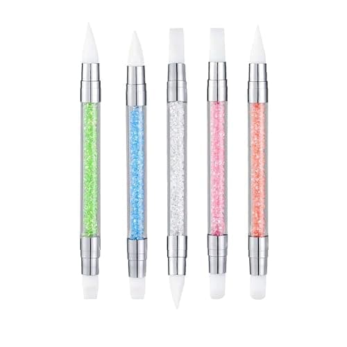 FULINJOY 5pcs Nail Sculpture Pen - Dual Tipped Silicone Nail Tools, Acrylic Pen & Brushes for Resin, Design Tools for Foil Carving & Drawing Effects - Image 1