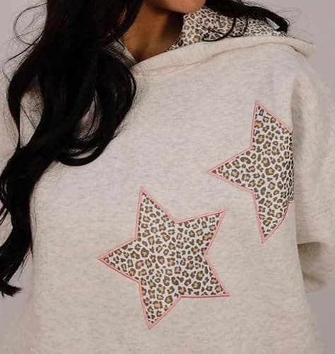 Chvity Womens Star Graphic Hoodies Oversized Y2k Leopard Print Hooded Sweatshirt Teen Girls Casual Cheetah Unisex Streetwear thumbnail 6