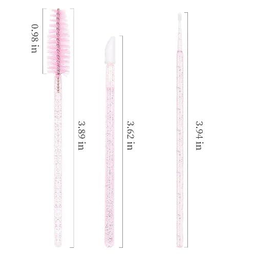 200Pcs Eyelash Extension Supplies Kit,Disposable Lash Spoolies Brushes Micro Swab Brushes Mascara Wand Lip Brushes for Eyelash Extension Tattoo Lipstick Applicator (Crystal Pink) thumbnail 2