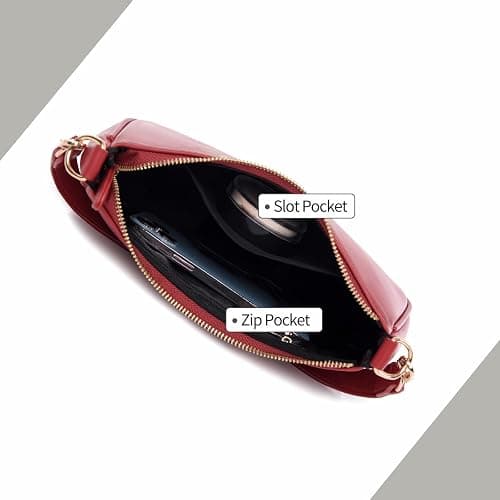 Shoulder Bag for Women with 2 Removable Straps and Zipper Closure Crossbody Bags Clutch Tote HandBags Purses thumbnail 4
