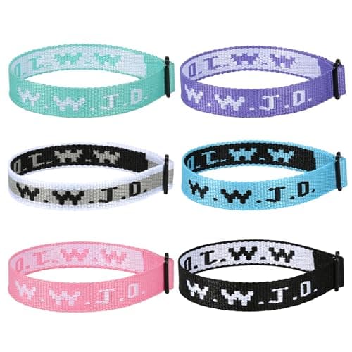 Aospkle 6PCS WWJD Bracelet for Women Men, Christian Gifts Wristbands, WWJD Rubber Bracelets - What Would Jesus Do Silicone Bracelet, 6 Colorful - Image 1