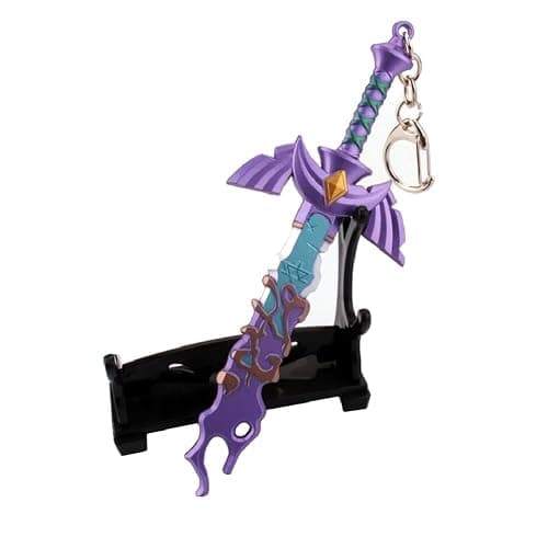 MEETCUTE Decayed MasterSword Keychain Latest,Cool Sword Key Ring for Men and Women Legend of Zeld the Tears Kingdom MasterSword Key chain Cosplay Accessories - Purple thumbnail 6