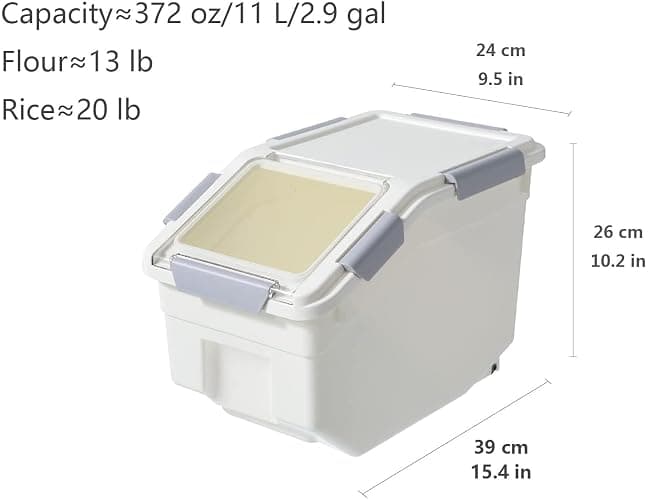 CITY BABY 2 Pack Airtight Flour Storage Container With Scoop,Dry Food, Sugar, Baking Supplies,Rice Container Set -BPA Free- Pet Food Storage Container,Dog Cat Birds Food Bin(13LB) thumbnail 3