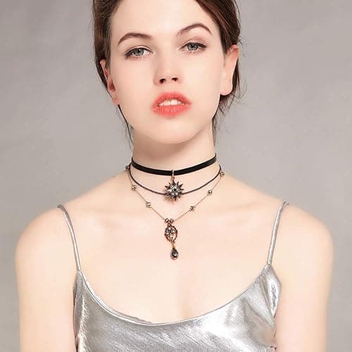 Casvno Choker Necklaces for Women, Layered Stars Pendant Necklace Jewelry thumbnail 2