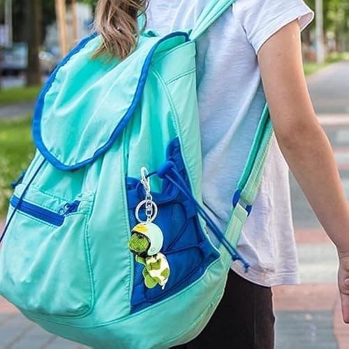 Dwuww Green Plush Turtle Keychain, Funny Pendant Plush Doll Portable for Wallet Tote Bag Belt Phone, Car Keychains and Charms thumbnail 4