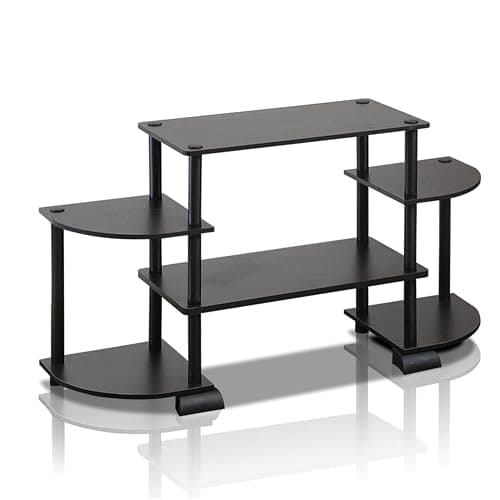 Furinno Turn-N-Tube Rounded Corner TV Entertainment Center, Espresso/Black - Image 1