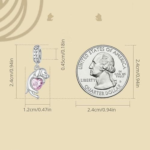Hunde-Charm, 925er-Sterlingsilber, Katze, Pferd, gepunkteter Hund, Bulldogge, Pudel, Golden Retriever, Tier, Haustier, Weihnachtsanhänger für Pandora-Charm-Armband, Einheitsgröße, Sterling-Silber thumbnail 2