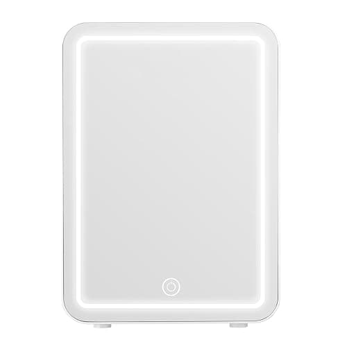 Iceblue 6L Mini Fridge with Mirror, Compact Small Fridge for Bedroom, Car, Office & Dorm, Mini skincare fridge with Dimmable LED Light Mirror for Beauty Essentials & Beverages (White) thumbnail 4