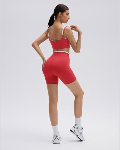 SUUKSESS 2 Piece Workout Sets Layered Sports Bra Yoga Gym Biker Shorts thumbnail 3