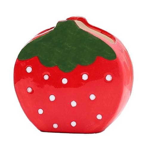 Youfui Strawberry Pencil Holder Toothbrush Holder Cute Pen Holder for Desk Organizer Makeup Brush Pencil Cup Kawaii Desk Accessories Aesthetic Office Home Decor Birthday Gifts for Women (Red) thumbnail 3
