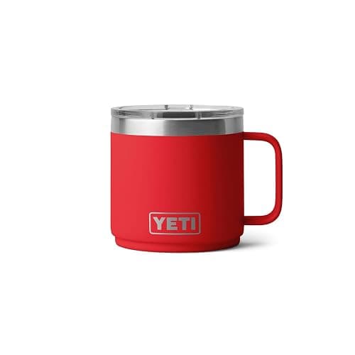 YETI Rambler 14 oz Ceramic Lined Stackable Mug, Vacuum Insulated, Stainless Steel with MagSlider Lid, Rescue Red thumbnail 5