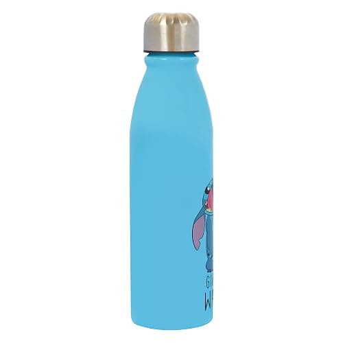 Disney Stitch Aluminum Water Bottle 600ml – Official Merchandise by Polar Gear, Kids Reusable Non Spill BPA Free Recyclable - Ideal For School Nursery Sports Picnic - Multicolour, Blue - Single thumbnail 5