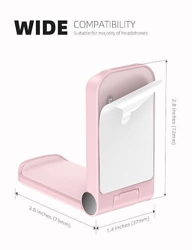 Lamicall Headphone Stand, Sticky Headset Hanger - Adhesive Headphone Holder Hook Mount, Headset Stand Holder Clip Under Desk, Earphone Clamp for Airpods Max, HyperX, Sennheiser, Pink thumbnail 7