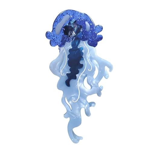 Novelty Ocean Jellyfish Hair Clips,Cellulose Acetate Hair Clips,Big Claw Clips for Girl,Hair Accessories,Blue - Image 1
