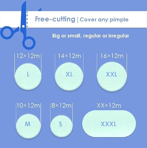 Pimple Patches for Face (1250 Count), Waterproof & Cut-to-Size Hydrocolloid Roll Tape, Absorb Gunk, Fast Healing & Hypoallergenic, Acne Patches Pimple Stickers for All Size Acne thumbnail 8