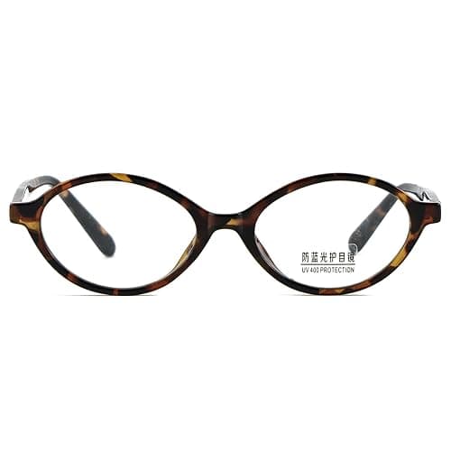 Small Frame Oval Glasses Anti Blue Light Tr90 Acetate Temple Retro Glasses Frame Eyeglasses Unisex thumbnail 2