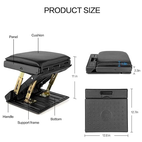 Homesprit Adjustable Footrest with Removable Soft Foot Rest Pad Max-Load 140Lbs with 4-Level Height and Angle Adjustment Massage Footrest Under Desk for Car Travel, Kid's Writing, Office thumbnail 4