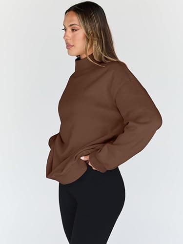 Trendy Queen Womens Oversized Sweatshirts Turtleneck Pullover Long Sleeve Hoodies Tops Fall Fashion Outfits 2025 Clothes thumbnail 3