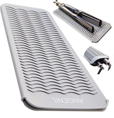 ANGENIL Professional Heat Resistant Silicone Mat Pouch for Hair Tools Flat Iron Hair Straightener and Curling Iron Heat Protecting Pad, Portable Travel Hot Tool Mat and Cover for Hair Styling Tools - Image 1
