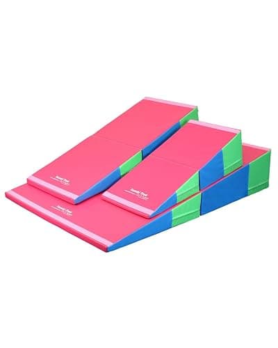 Folding Incline for Pediatric Occupational Therapy - Stimulates Balance, Core Activation, and Proprioceptive Input (Bright Pastel, 60 in x 84 in x 16 in) - Image 1