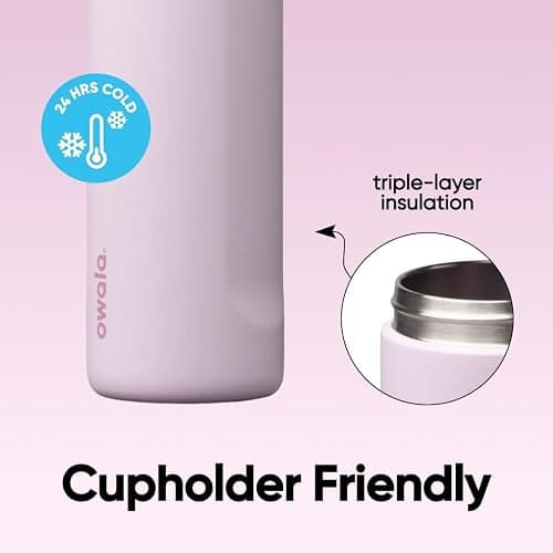 Owala FreeSip Stainless Steel Water Bottle 24 oz Lilac You A lot thumbnail 4