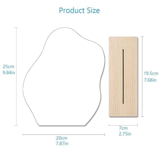 G.Dori Irregular Aesthetic Vanity Mirror Frameless, Decorative Desk Tabletop Acrylic Mirrors with Wooden Stand for Living Room, Bedroom, Office and Minimal Spaces Home Decor - Cloud Shape thumbnail 2