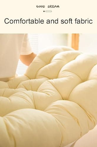 LQdpdd College Dorm Bed Bolster Pillow Long Reading Rectangular Headboard Pillow Backrest Support Cushion for Sitting in Bed Daybed Pillows Soft,White,Twin/90 * 50cm thumbnail 4