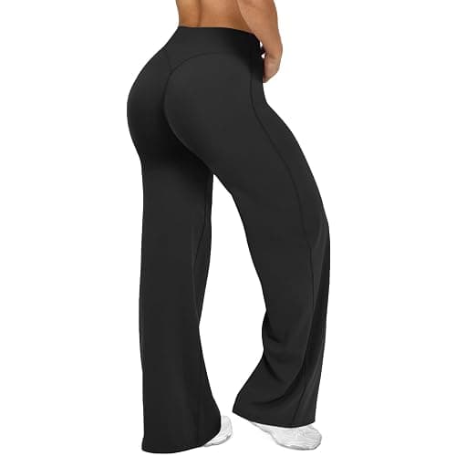 JGS1996 Wide Leg Yoga Pants Bottoms Straight Leg Leggings for Women High Waist Stretch Booty Casual Gym Workout Sweatpants - Image 1