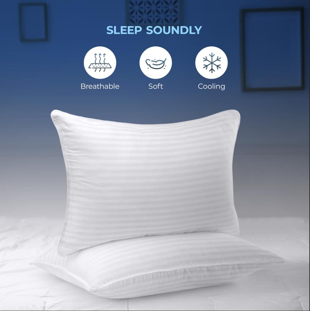 NY Threads Premium Bed Pillows for Sleeping Queen Size (White), Set of 2, Cooling Hotel Quality, for Back, Stomach or Side Sleepers thumbnail 6