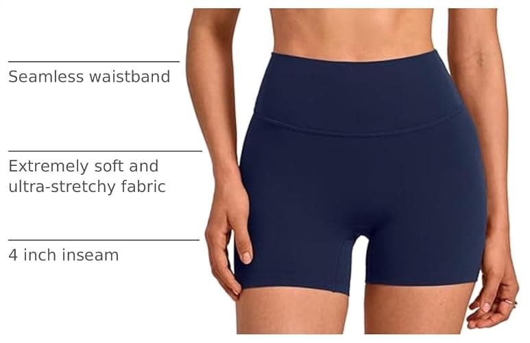 INGIA No Front Seam Biker Shorts 4''/ 6'' | High Waist, Running, Spandex, Yoga, Gym, Workouts Shorts, for Women thumbnail 4