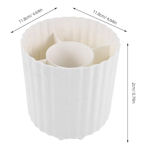 HEANUJJ Rotating Makeup Brush Holder Organizer Plastic Cosmetic Pencil Pen Storage Cup with 5 Slots and Compartments, 360° Access for Vanity Desktop or Bathroom thumbnail 3