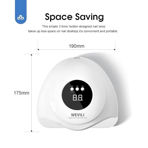 WEVILI 72W UV Nail Lamp, UV Light for Gel Nails with Smart Sensor, 3 Timer Settings & LCD Display, Portable Fast Curing Nail Dryer for Salon and Home Use (White) thumbnail 4