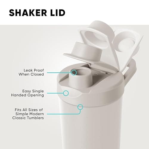 Simple Modern Stainless Steel Shaker Bottle with Ball 24oz | Metal Insulated Cup for Protein Mixes, Shakes and Pre Workout | Rally Collection | Cream Leopard thumbnail 5