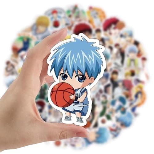 Kuroko's Basketball Pack d'autocollants 50pcs, autocollant en vinyle pour bouteilles d'eau ordinateur portable Skateboard Notebook, cadeau pour adultes enfants thumbnail 4
