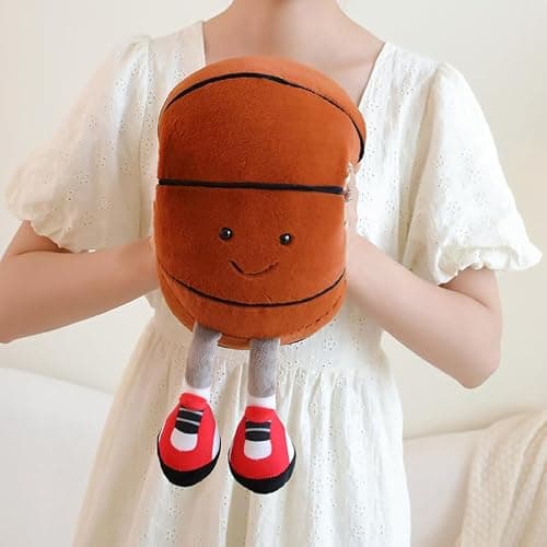 XIGUI 13 inch Basketball Pillow Basketball Stuff Plush, Basketball Gifts for Boys and Girls, Soft Sports Pillows Basketball Stuffed Animal Room Decor (Basketball) thumbnail 6