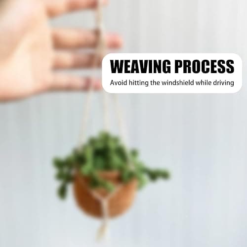 XINLIYA Crochet Cute Potted Plants, Hanging Handmade Knitted Decor for Women Men, Woven Cute Charms Ornament Pendant, Car Accessories Interior Aesthetic (Coffee/Green) thumbnail 3