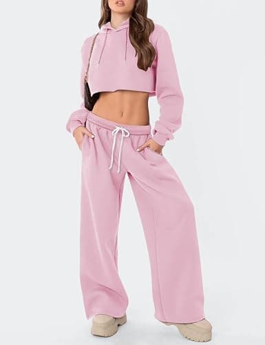 HeSaYep Women's Fleece Lined Sweatpants Wide Leg Thermal Winter Warm Baggy Sweat Pants with Pockets thumbnail 6