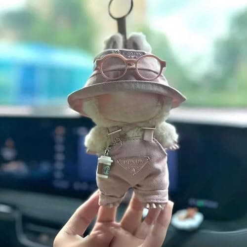 Pink Style Outfit Set for Labubu 17cm Dolls (Gen 1–3) – Sweet Clothing Kit with Beige & Cocoa Tones for POP MART Figurines (No Doll Included) (Jumpsuit+hat+Glasses+Cup) thumbnail 5